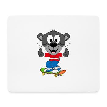 PANTHER - SKATEBOARD - TIER - KIND - BABY - SPORT - Mousepad (Querformat) - Weiß - Vorne