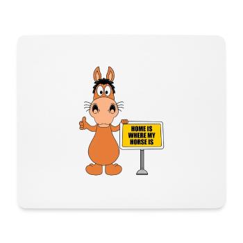 PFERD - PONY - HOME IS WHERE MY HORSE IS - Mousepad (Querformat) - Weiß - Vorne