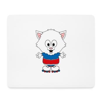KATZE - INLINE SKATES - TIER - KIND - BABY - Mousepad (Querformat) - Weiß - Vorne