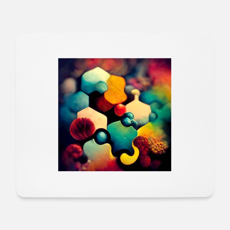A puzzle with molecules - Mouse Pad (horizontal) - white