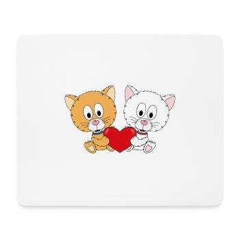 LIEBE - LOVE - KATZEN - KATZE - TIER - KIND - BABY - Mousepad (Querformat) - Weiß - Vorne