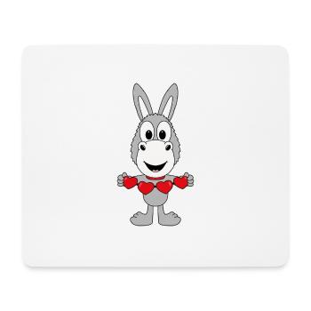 LIEBE - LOVE - ESEL - HERZEN - TIER - KIND - BABY - Mousepad (Querformat) - Weiß - Vorne