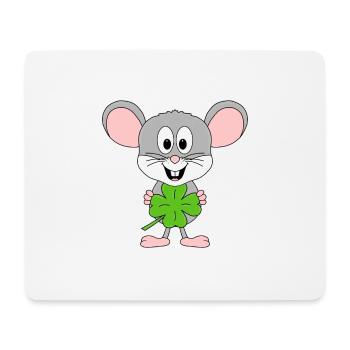 KLEEBLATT - GLÜCKSBRINGER - MAUS - TIER - BABY - Mousepad (Querformat) - Weiß - Vorne