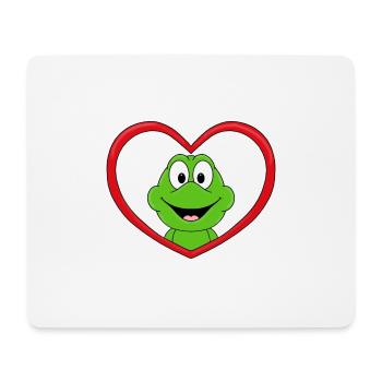 LIEBE - LOVE - FROSCH - TIER - KIND - BABY - FUN - Mousepad (Querformat) - Weiß - Vorne
