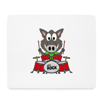 MUSIK - SCHLAGZEUG - WILDSCHWEIN - TIER - BABY - Mousepad (Querformat) - Weiß - Vorne