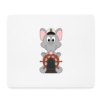 WASSERRATTE - KAPITÄN - RATTE - BOOT - SCHIFF - Mousepad (Querformat) - Weiß - Vorne
