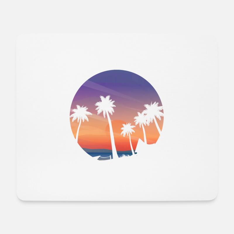 Abendsonne am Strand - Mousepad (Querformat) - Weiß