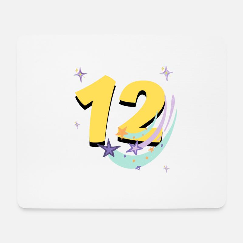 12. Geburtstag (12-Jahres-Geschenk) - Mousepad (Querformat) - Weiß