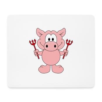 SCHWEIN - TEUFEL - TIER - KIND - BABY - TIERISCH - Mousepad (Querformat) - Weiß - Vorne