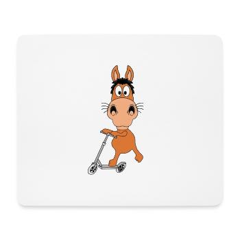 PFERD - PONY - ROLLER - TIER - KIND - BABY - Mousepad (Querformat) - Weiß - Vorne