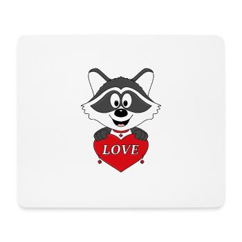 WASCHBÄR - TIER - LIEBE - LOVE - KIND - BABY - Mousepad (Querformat) - Weiß - Vorne