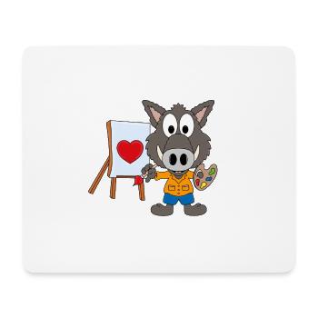 WILDSCHWEIN - MALER - KÜNSTLER - KUNST - LIEBE - Mousepad (Querformat) - Weiß - Vorne