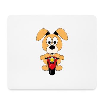 HUND - MOTORRAD - BIKER - TIER - KIND - BABY - Mousepad (Querformat) - Weiß - Vorne