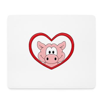 SCHWEIN - HERZ - LIEBE - TIER - BAUERNHOF - LOVE - Mousepad (Querformat) - Weiß - Vorne