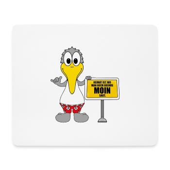 MÖWE - HEIMAT IST, WO MAN AUCH ABENDS MOIN SAGT. - Mousepad (Querformat) - Weiß - Vorne