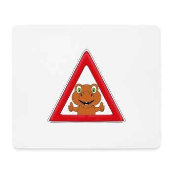 ACHTUNG DINOSAURIER - DINO - KIND - BABY - FUN - Mousepad (Querformat) - Weiß - Vorne
