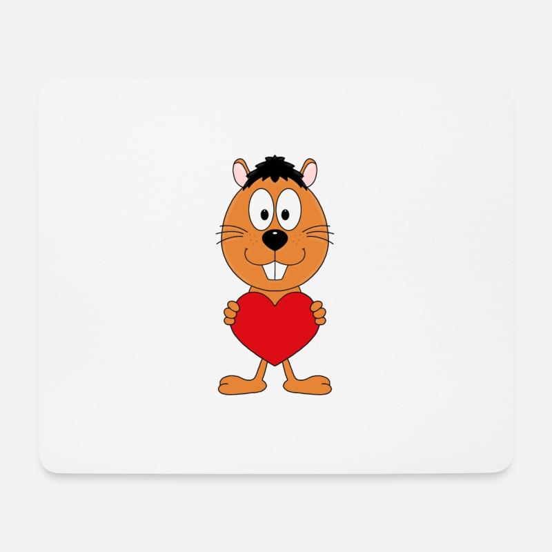 LIEBE - BIBER - OTTER - MARDER - TIER - VERLIEBT - Mousepad (Querformat) - Weiß