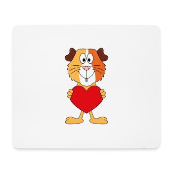 LIEBE - HERZ - VERLIEBT - MEERSCHWEINCHEN - TIER - Mousepad (Querformat) - Weiß - Vorne
