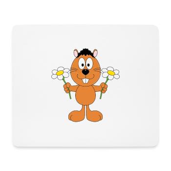 BLUMEN - BIBER - OTTER - MARDER - KINDER - BABY - Mousepad (Querformat) - Weiß - Vorne