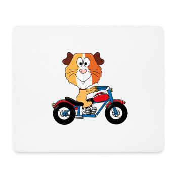 MOTORRAD - BIKER - MEERSCHWEINCHEN - TIERISCH - Mousepad (Querformat) - Weiß - Vorne