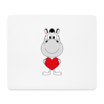 ZEBRA - LIEBE - LOVE - TIER - VERLIEBT - KINDER - Mousepad (Querformat) - Weiß - Vorne
