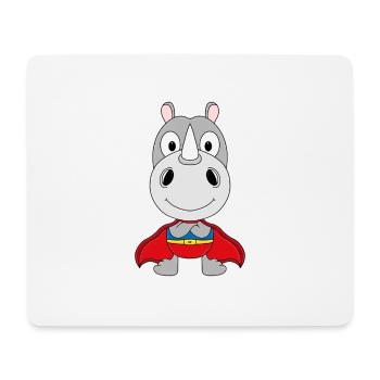 SUPERHELD - NASHORN - TIER - KIND - BABY - FUN - Mousepad (Querformat) - Weiß - Vorne