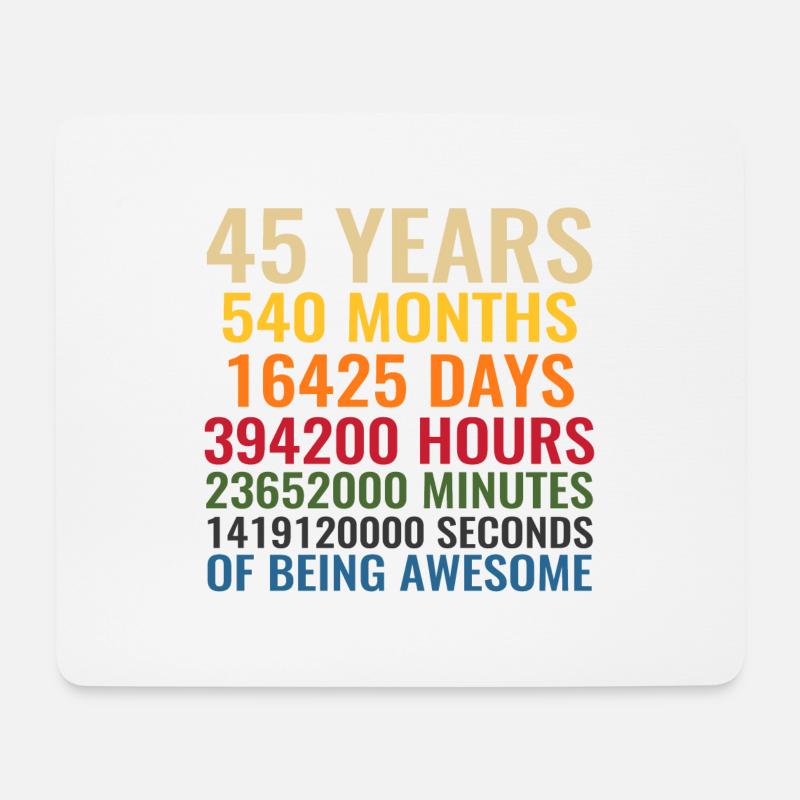 45 Years - Mouse Pad (horizontal) - white