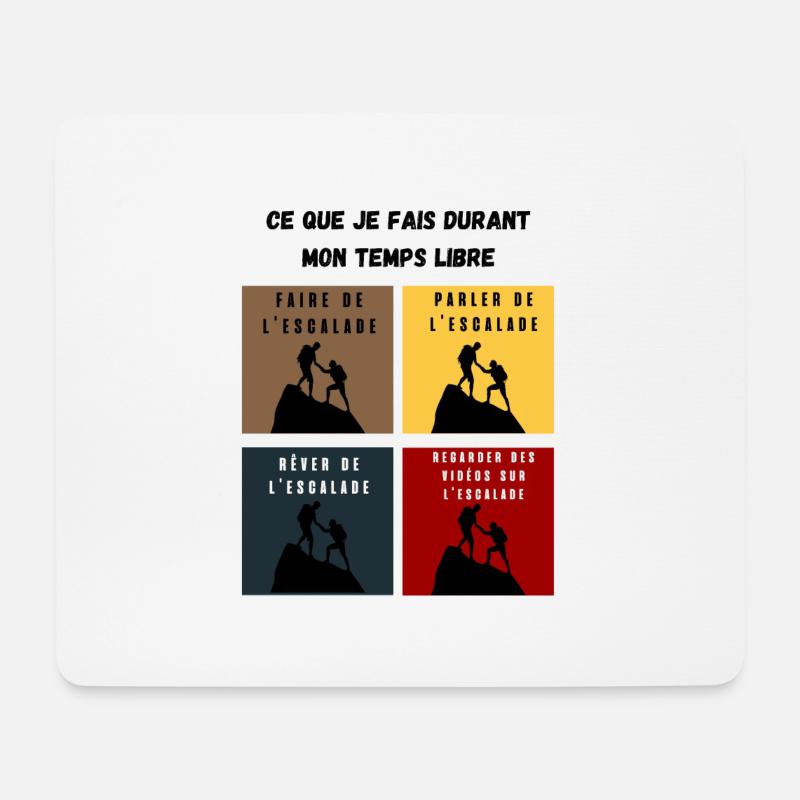 ce que je fais durant mon temps libre escalade - Tapis de souris (format paysage) - blanc