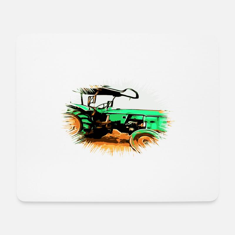 Traktor - Mousepad (Querformat) - Weiß