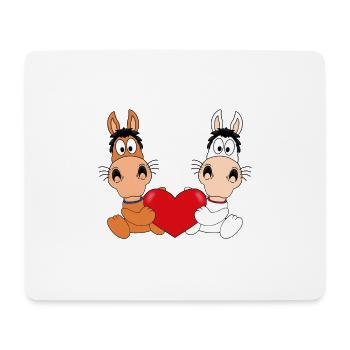PFERDE - PFERD - HERZ - LIEBE - LOVE - REITEN - Mousepad (Querformat) - Weiß - Vorne