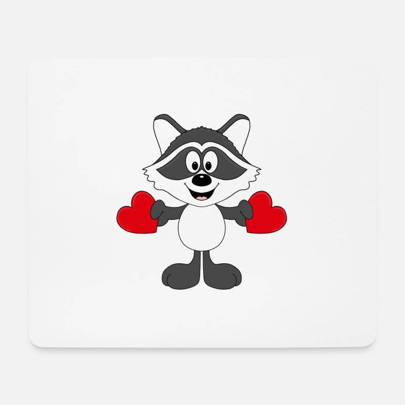 WASCHBÄR - HERZEN - LIEBE - LOVE - KIND - BABY - Mousepad (Querformat) - Weiß