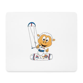 SCHAF - KITER - KITESURFER - KITESURFEN - KITE - Mousepad (Querformat) - Weiß - Vorne