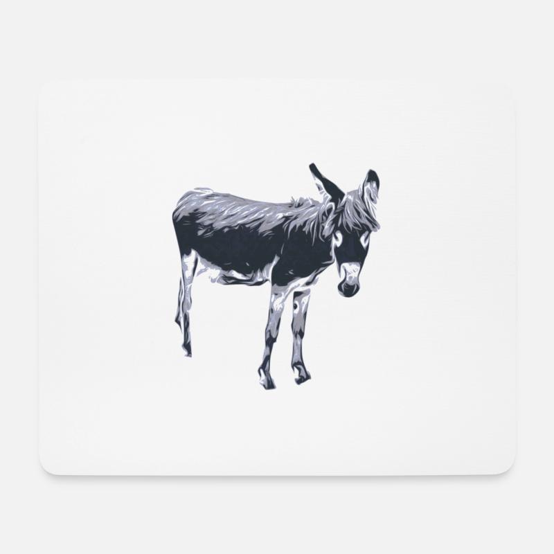 Esel - Mousepad (Querformat) - Weiß