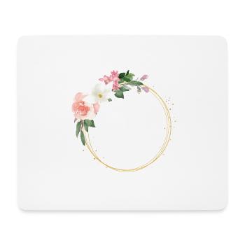 Floraler Kranz Modern personalisierbar - Mousepad (Querformat) - Weiß - Vorne