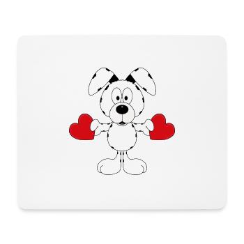 HUND - LIEBE - TIER - TIERLIEB - HERZEN - BABY - Mousepad (Querformat) - Weiß - Vorne