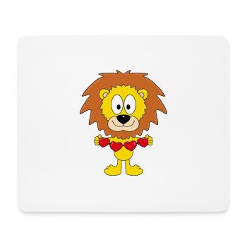 LÖWE - LIEBE - LOVE - TIERLIEB - TIER - TIERISCH - Mousepad (Querformat) - Weiß - Vorne