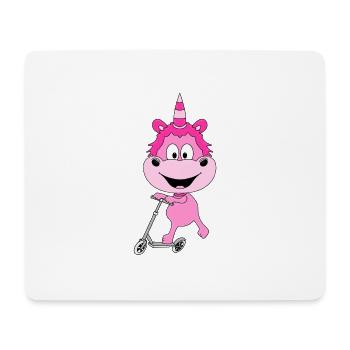 ROLLER - EINHORN - TIER - TIERISCH - KIND - BABY - Mousepad (Querformat) - Weiß - Vorne