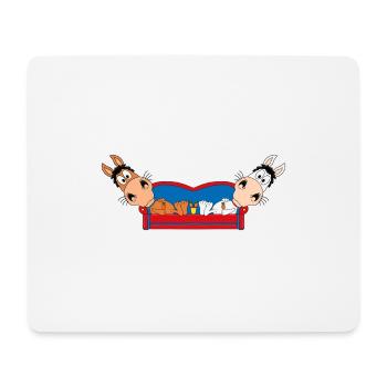 PFERD - PONYS - SOFA - PAUSE - RELAXEN - CHILLEN - Mousepad (Querformat) - Weiß - Vorne