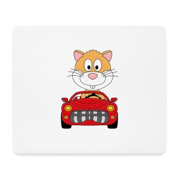 HAMSTER - AUTO - TIER - TIERISCH - KIND - BABY - Mousepad (Querformat) - Weiß - Vorne