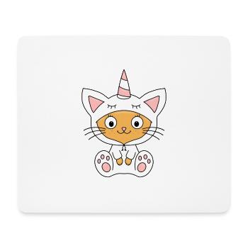 EINHORNKATZE - KATZE - EINHORN - BABY - KIND - Mousepad (Querformat) - Weiß - Vorne