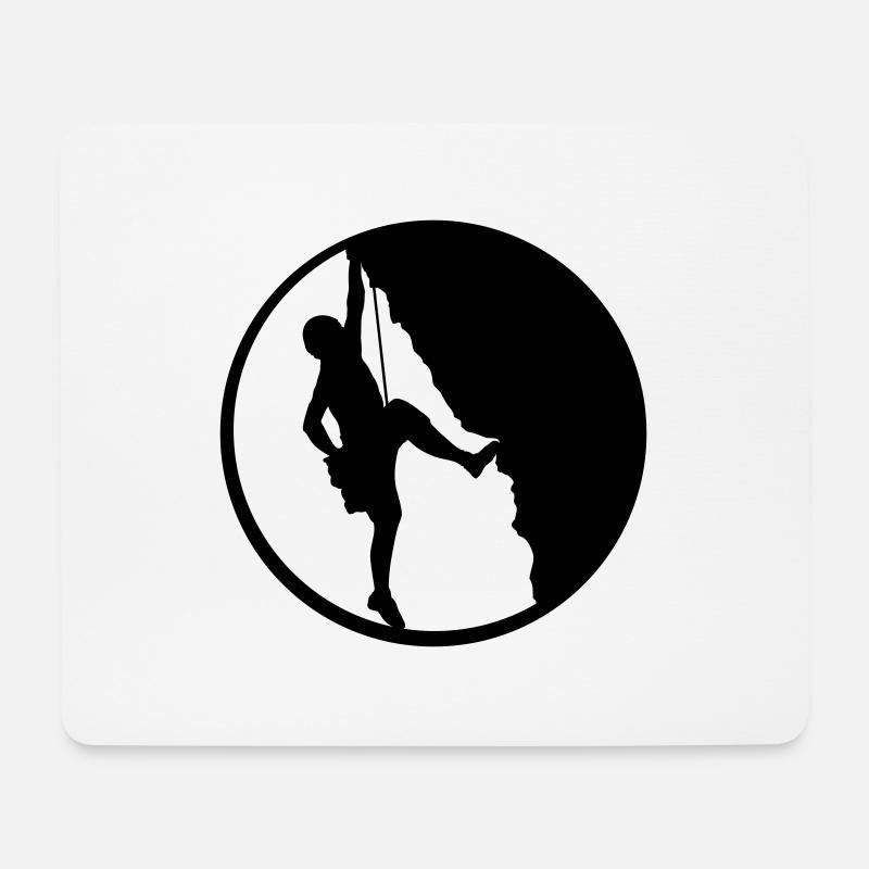 climbing Silhouette Bergsteiger Sport - Mousepad (Querformat) - Weiß