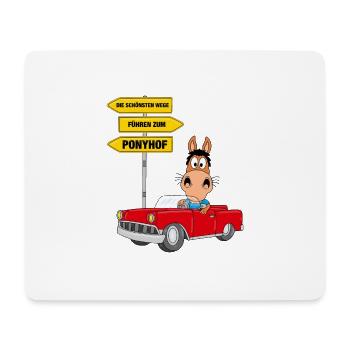DIE SCHÖNSTEN WEGE FÜHREN ZUM PONYHOF - PFERD - Mousepad (Querformat) - Weiß - Vorne
