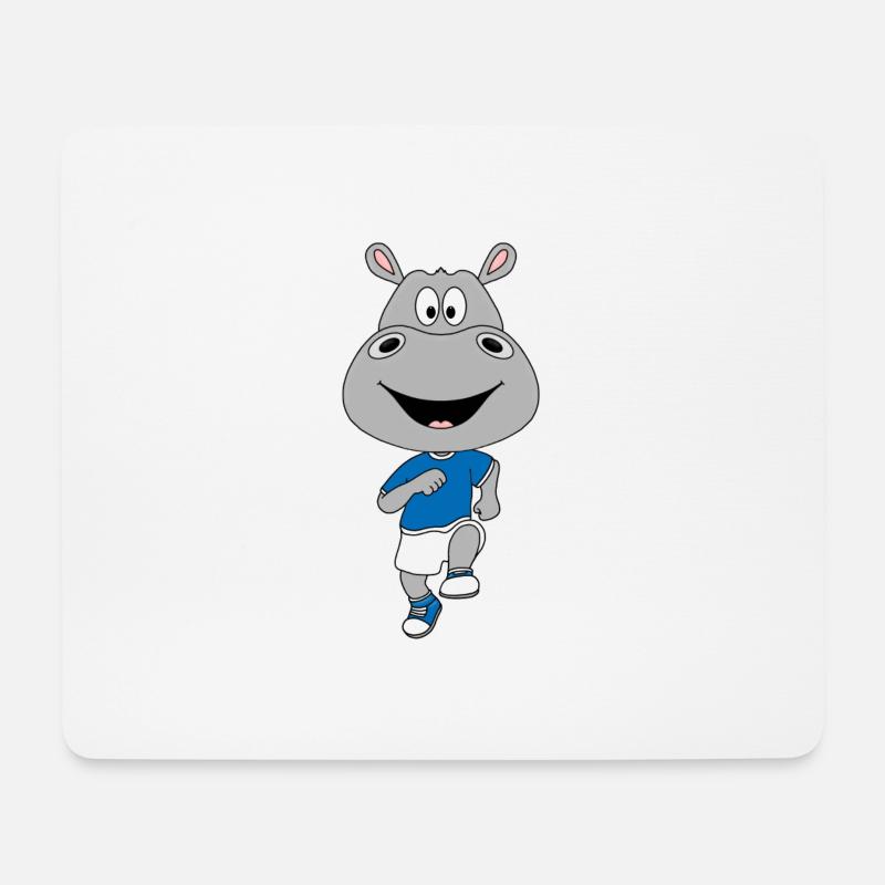 LAUFEN - JOGGEN - SPORT - MARATHON - NILPFERD - Mousepad (Querformat) - Weiß