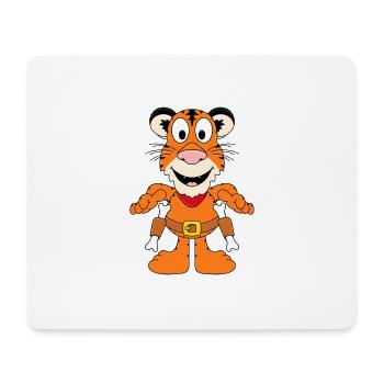 TIGER - COWBOY - WESTERN - REVOLVER - KNOCHEN - Mousepad (Querformat) - Weiß - Vorne