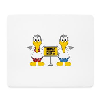 MÖWEN - HEIMAT IST, WO DAS MEER IST. - Mousepad (Querformat) - Weiß - Vorne