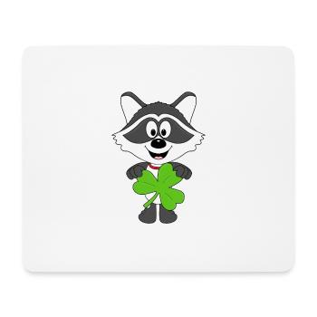 WASCHBÄR - KLEEBLATT - TIER - TIERISCH - FUN - Mousepad (Querformat) - Weiß - Vorne