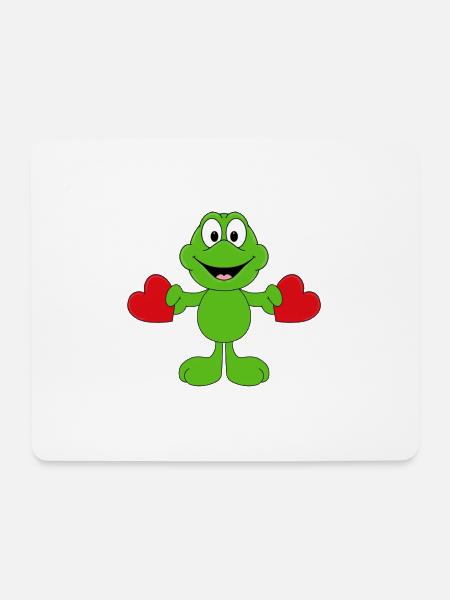 LIEBE - LOVE - HERZEN - VERLIEBT - FROSCH - TIER - Mousepad (Querformat) - Weiß