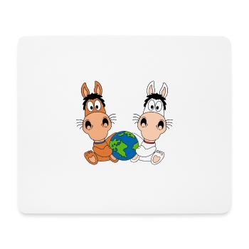 PFERDE - PONYS - ERDE - WELT - PLANET - TIERE - Mousepad (Querformat) - Weiß - Vorne