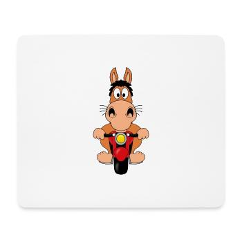 MOTORRAD - BIKER - PONY - PFERD - TIER - TIERISCH - Mousepad (Querformat) - Weiß - Vorne