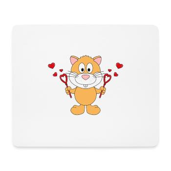 HAMSTER - SEIFENBLASEN - HERZEN - LIEBE - VERLIEBT - Mousepad (Querformat) - Weiß - Vorne